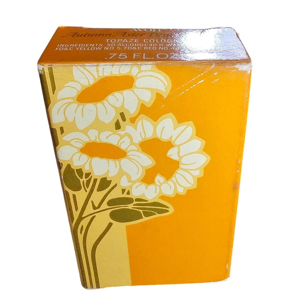 Avon Autumn Aster Demi-Decanter Topaze  Sunflower Glass Bottle .75oz Box